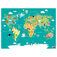 Настольное покрытие детское ArtSpace "World map", А3+ фото Настольное покрытие детское ArtSpace "World map", А3+