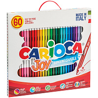 Фломастеры CARIOCA (Италия) "Joy", 60 шт., 30 цветов, суперсмываемые, картонная коробка с ручкой, 41015 фото Фломастеры CARIOCA (Италия) "Joy", 60 шт., 30 цветов, суперсмываемые, картонная коробка с ручкой, 41015