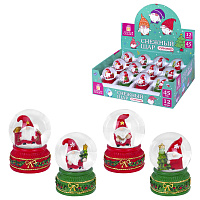 Снежный шар "Гномики" диаметр 45 мм, полистоун/стекло, 4 дизайна ассорти, ЗОЛОТАЯ СКАЗКА, 592597