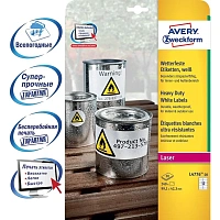 Этикетки самоклеящиеся всепогодные Avery Zweckform (L4776-20) 99,1х42,3 мм 12 штук на листе белые (20 листов в упаковке) фото Этикетки самоклеящиеся всепогодные Avery Zweckform (L4776-20) 99,1х42,3 мм 12 штук на листе белые (20 листов в упаковке)