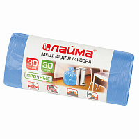 Мешки для мусора 30 л синие в рулоне 30 шт. прочные, ПНД 10 мкм, 50х60 см, LAIMA, 601378 фото Мешки для мусора 30 л синие в рулоне 30 шт. прочные, ПНД 10 мкм, 50х60 см, LAIMA, 601378