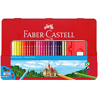 Карандаши цветные Faber-Castell 48 цветов шестиграные с ластиком и точилкой фото Карандаши цветные Faber-Castell 48 цветов шестиграные с ластиком и точилкой
