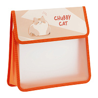 Папка для тетрадей 2 отделения, ArtSpace "Chubby cat", А5, пластик, на липучке фото Папка для тетрадей 2 отделения, ArtSpace "Chubby cat", А5, пластик, на липучке