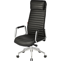 Кресло для руководителя Easy Chair 528 ML черное (натуральная кожа с компаньоном, алюминий) фото Кресло для руководителя Easy Chair 528 ML черное (натуральная кожа с компаньоном, алюминий)