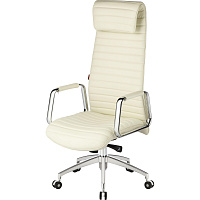 Кресло для руководителя Easy Chair 528 ML белое (натуральная кожа с компаньоном, алюминий) фото Кресло для руководителя Easy Chair 528 ML белое (натуральная кожа с компаньоном, алюминий)