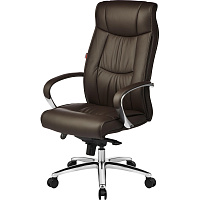 Кресло для руководителя Easy Chair 534 TL коричневое (натуральная кожа с компаньоном, металл) фото Кресло для руководителя Easy Chair 534 TL коричневое (натуральная кожа с компаньоном, металл)