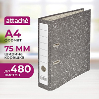 Папка-регистратор Attache А4 вертикальная 75 мм мрамор черная бумага фото Папка-регистратор Attache А4 вертикальная 75 мм мрамор черная бумага