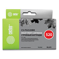 Картридж струйный CACTUS (CS-PGI520BK) для CANON Pixma MP540/630/980, черный фото Картридж струйный CACTUS (CS-PGI520BK) для CANON Pixma MP540/630/980, черный