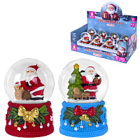 Снежный шар "Дед Мороз" диаметр 65 мм, полистоун/стекло, 4 дизайна ассорти, ЗОЛОТАЯ СКАЗКА, 592598