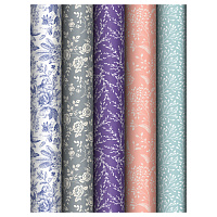 Упаковочная бумага глянц. 70*100см, MESHU "Grace pattern", 80 г/м2, ассорти, 5 дизайнов фото Упаковочная бумага глянц. 70*100см, MESHU "Grace pattern", 80 г/м2, ассорти, 5 дизайнов