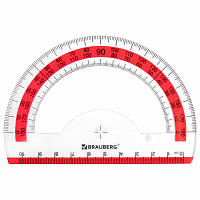 Транспортир 10 см BRAUBERG "FRESH ZONE", 180 градусов, пластик, прозрачный, красная шкала, 210760 фото Транспортир 10 см BRAUBERG "FRESH ZONE", 180 градусов, пластик, прозрачный, красная шкала, 210760
