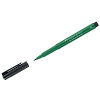 Ручка капиллярная Faber-Castell "Pitt Artist Pen Brush" цвет 264 темно-зеленая, пишущий узел "кисть фото Ручка капиллярная Faber-Castell "Pitt Artist Pen Brush" цвет 264 темно-зеленая, пишущий узел "кисть