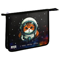 Папка для тетрадей 1 отделение, А5, ArtSpace "Meow Space", пластик, на молнии фото Папка для тетрадей 1 отделение, А5, ArtSpace "Meow Space", пластик, на молнии