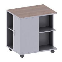 Тумба подкатная Easy Standard для оргтехники (темный дуб/серый, 800x600x813 мм) фото Тумба подкатная Easy Standard для оргтехники (темный дуб/серый, 800x600x813 мм)