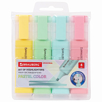 Набор текстовыделителей 4 ЦВЕТА, BRAUBERG "ORIGINAL PASTEL", линия письма 1-5 мм, 151697 фото Набор текстовыделителей 4 ЦВЕТА, BRAUBERG "ORIGINAL PASTEL", линия письма 1-5 мм, 151697