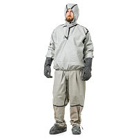 Костюм для защиты от кислот, щелочей и биологических факторов Л-1 из прорезиненной ткани серый (размер 60-62, рост 4)