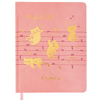 Дневник для музыкальной школы 48 л., обложка кожзам твердая, фольга, BRAUBERG, НОТКИ, 107368