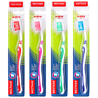 Зубная щетка жесткая WHITENING (ассорти 4 цвета), LAIMA DENT, 609688