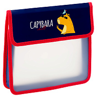Папка для тетрадей 1 отделение, ArtSpace "Capybara", А5, пластик, на липучке фото Папка для тетрадей 1 отделение, ArtSpace "Capybara", А5, пластик, на липучке