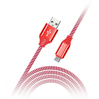 Кабель Smartbuy iK-12NS, USB - micro-USB, в оплетке, 2A output, 1м, красный фото Кабель Smartbuy iK-12NS, USB - micro-USB, в оплетке, 2A output, 1м, красный