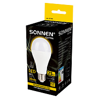 Лампа светодиодная SONNEN EXTRA, 25 (200) Вт, Е27, груша, теплый белый, 30000 часов, LED A65-25W-2700-Е27, 457900