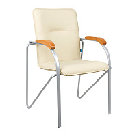 Стул Helmi HL-F03 "Самба", каркас металл алюм., экокожа, бежевый, бук BOX2 фото Стул Helmi HL-F03 "Самба", каркас металл алюм., экокожа, бежевый, бук BOX2