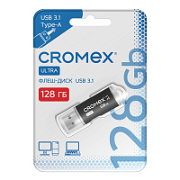 Флеш-диск 128 GB, CROMEX Ultra USB 3.1, металлический корпус, черный, 514165 фото Флеш-диск 128 GB, CROMEX Ultra USB 3.1, металлический корпус, черный, 514165