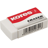 Ластик Kores ПВХ прямоугольный 40x21x10 мм (3 штуки в упаковке) фото Ластик Kores ПВХ прямоугольный 40x21x10 мм (3 штуки в упаковке)