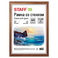 Рамка 21х30 см, дерево, багет 17 мм, STAFF, мокко, стекло, 391140 фото Рамка 21х30 см, дерево, багет 17 мм, STAFF, мокко, стекло, 391140