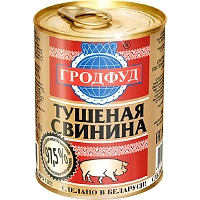 Тушенка Гродфуд из свинины 338 г фото Тушенка Гродфуд из свинины 338 г