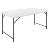 Стол складной NOSTRESS (НОСТРЕСС) "Country FT-004" (1220х610х740/580 мм), НАГРУЗКА до 150 кг, пластик белый, 680055