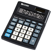Калькулятор настольный Eleven Business Line CMB801-BK, 8 разрядов, двойное питание, 102*137*31мм, черный фото Калькулятор настольный Eleven Business Line CMB801-BK, 8 разрядов, двойное питание, 102*137*31мм, черный