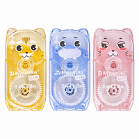 Корректирующая лента BRAUBERG KIDS "ЗВЕРЯТА", 5 мм х 8 м, механизм перемотки, корпус ассорти, блистер, 272499 фото Корректирующая лента BRAUBERG KIDS "ЗВЕРЯТА", 5 мм х 8 м, механизм перемотки, корпус ассорти, блистер, 272499