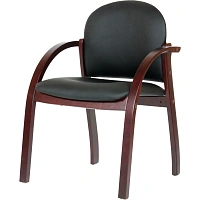 Стул офисный Chairman CH659 черный (экокожа, дерево орех)