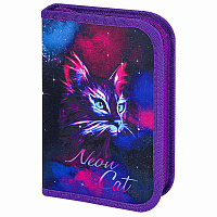 Пенал BRAUBERG с наполнением, 1 отделение, 1 откидная планка, 24 предмета, 21х14 см, "Neon cat", 271523 фото Пенал BRAUBERG с наполнением, 1 отделение, 1 откидная планка, 24 предмета, 21х14 см, "Neon cat", 271523