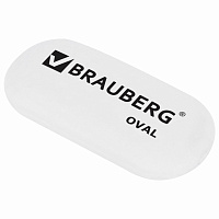 Ластик BRAUBERG "Oval", 55х23х10 мм, белый, овальный, 222471 фото Ластик BRAUBERG "Oval", 55х23х10 мм, белый, овальный, 222471