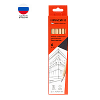 Набор карандашей ч/г Красин "Конструктор" 6шт., 2Т (2H), T(H), ТМ (HB)-2, М (B), 2М (2B), шестигран., заточен., карт. упаковка, европодвес фото Набор карандашей ч/г Красин "Конструктор" 6шт., 2Т (2H), T(H), ТМ (HB)-2, М (B), 2М (2B), шестигран., заточен., карт. упаковка, европодвес