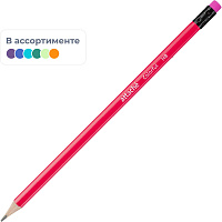 Карандаш чернографитный НВ с ластиком Attache Colorful заточенный трехгранный фото Карандаш чернографитный НВ с ластиком Attache Colorful заточенный трехгранный