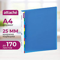 Папка на 2-х кольцах Attache Diagonal 25 мм синяя до 170 листов (пластик 0.5 мм) фото Папка на 2-х кольцах Attache Diagonal 25 мм синяя до 170 листов (пластик 0.5 мм)