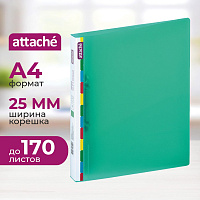 Папка на 2-х кольцах Attache Diagonal 25 мм зеленая до 170 листов (пластик 0.5 мм) фото Папка на 2-х кольцах Attache Diagonal 25 мм зеленая до 170 листов (пластик 0.5 мм)