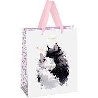 Пакет подарочный 18*23*10см MESHU "Hugs", фольга, матовая ламинация фото Пакет подарочный 18*23*10см MESHU "Hugs", фольга, матовая ламинация