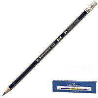 Карандаш чернографитный НВ с ластиком Faber-Castell Goldfaber 1222 заточенный шестигранный фото Карандаш чернографитный НВ с ластиком Faber-Castell Goldfaber 1222 заточенный шестигранный