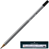 Карандаш чернографитный НВ с ластиком Faber-Castell Grip 2001 заточенный трехгранный фото Карандаш чернографитный НВ с ластиком Faber-Castell Grip 2001 заточенный трехгранный