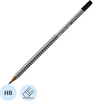 Карандаш чернографитный НВ с ластиком Faber-Castell Grip 2001 заточенный трехгранный фото Карандаш чернографитный НВ с ластиком Faber-Castell Grip 2001 заточенный трехгранный