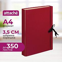 Папка архивная на 2-х завязках Attache А4 35 мм бумвинил до 350 листов красная складная фото Папка архивная на 2-х завязках Attache А4 35 мм бумвинил до 350 листов красная складная