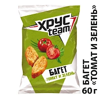 Сухарики Хрусteam багет со вкусом томата и зелени 60 г фото Сухарики Хрусteam багет со вкусом томата и зелени 60 г