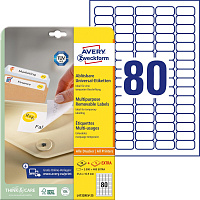 Этикетки самоклеящиеся удаляемые Avery Zweckform (L4732REV-25) 35,6х16,9 мм 80 штук на листе белые (25 листов в упаковке) фото Этикетки самоклеящиеся удаляемые Avery Zweckform (L4732REV-25) 35,6х16,9 мм 80 штук на листе белые (25 листов в упаковке)