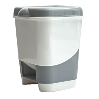 Ведро-контейнер для мусора (урна) OfficeClean, 20л, с педалью, пластик, серое фото Ведро-контейнер для мусора (урна) OfficeClean, 20л, с педалью, пластик, серое