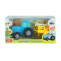 Трактор металлический, СИНИЙ ТРАКТОР, длина 11 см, инерционный, свет-звук, ТЕХНОПАРК, 343453, 376584