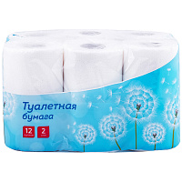 Бумага туалетная OfficeClean 2-слойная, 12шт., тиснение, белая фото Бумага туалетная OfficeClean 2-слойная, 12шт., тиснение, белая